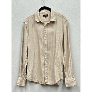Quince European Linen Shirt Men's Small Beige Long Sleeve Driftwood Button Up